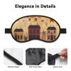Beige Brown House and Fruit Sleep Mask for Side Sleeper - Total Blackout Sleeping Mask, Super Lightweight Soft Eye Mask for Sleeping, Zero Pressure Eye Cover Night Blindfold for Men Women view 3