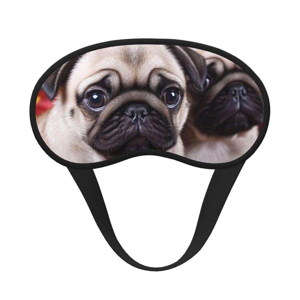 Puppys Pug Sleep Mask for Side Sleeper - Total Blackout Sleeping Mask, Super Lightweight Soft Eye Mask for Sleeping, Zero Pressure Eye Cover Night Blindfold for Men Women