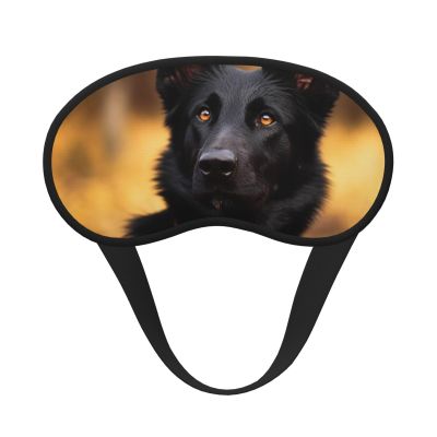 Black German Shepherd Dog Sleep Mask for Side Sleeper - Total Blackout Sleeping Mask, Super Lightweight Soft Eye Mask for Sleeping, Zero Pressure Eye Cover Night Blindfold for Men Women