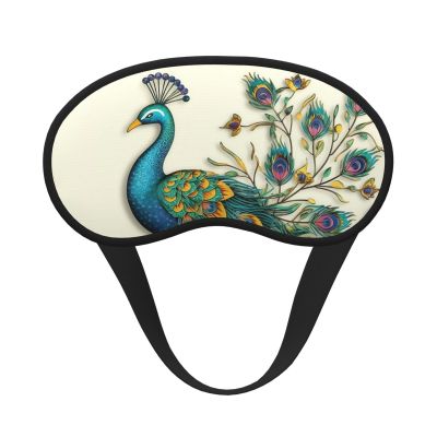 Peacock Pattern Sleep Mask for Side Sleeper - Total Blackout Sleeping Mask, Super Lightweight Soft Eye Mask for Sleeping, Zero Pressure Eye Cover Night Blindfold for Men Women