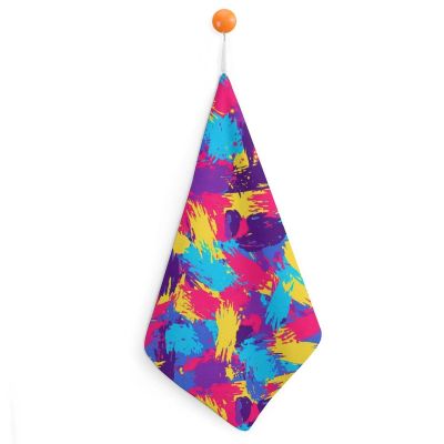Meaudiwes Fashion Hand Towels Colorful Pattern Soft Absorbent Decorative Towel for Bathroom Colorful Splatter Print