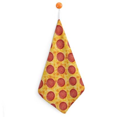 Meaudiwes Hand Towels Colorful Soft Absorbent Decorative Towel for Spa Bath Gym Kitchen Pepperoni Pizza