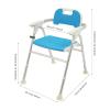 Shower Chair for Elderly with Arms -Foldable Bath Seat for Seniors & Disabled, 330lbs Capacity Adjustable Height 15.75-19.69in, Non-Slip Orange Shower Stool (Blue) view 4