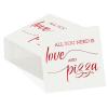 100Pcs Pizza Wedding Paper Napkins 3 Ply Red Foil All You Need is Love and Pizza Beverage Napkins Engagement Guest Napkin for Thats Amore Bridal Shower Party Rehearsal Valentine Day Decorations view 1