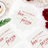 100Pcs Pizza Wedding Paper Napkins 3 Ply Red Foil All You Need is Love and Pizza Beverage Napkins Engagement Guest Napkin for Thats Amore Bridal Shower Party Rehearsal Valentine Day Decorations view 2