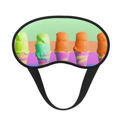 Ice Cream Rainbow Gradient Sleep Mask for Side Sleeper Soft Breathable Sleeping Eye Mask Blackout Silk Eye Sleep Shade Cover with Elastic Strap Night Blindfold for Women Men Travel Nap