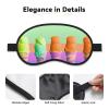 Ice Cream Rainbow Gradient Sleep Mask for Side Sleeper Soft Breathable Sleeping Eye Mask Blackout Silk Eye Sleep Shade Cover with Elastic Strap Night Blindfold for Women Men Travel Nap view 3