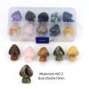 10pcs/Box Random Natural Raw Stone Set Crystal Carved Skull Round Beads Chakra Heart Shape Apple Pendant Gift,Mushroom NO.2 view 2