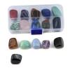 10pcs/Box Random Natural Raw Stone Set Crystal Carved Skull Round Beads Chakra Heart Shape Apple Pendant Gift,Tumbled Stones view 1