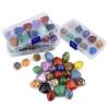 10pcs/Box Random Natural Raw Stone Set Crystal Carved Skull Round Beads Chakra Heart Shape Apple Pendant Gift,Tumbled Stones view 3