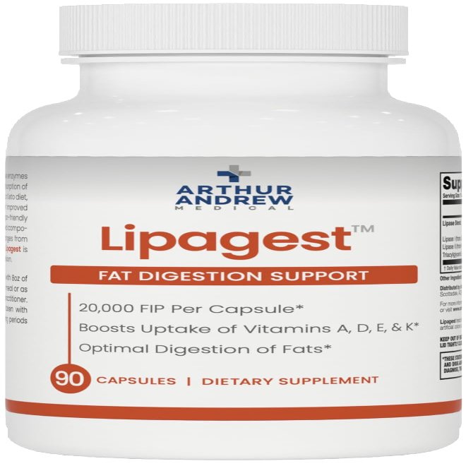 Arthur Andrew Medical Lipagest - Concentrated Lipase Enzyme - 20,000 FIP - Optimal Digestion of Fats - Nutrient Absorption - Gallblader & Keto Support - Dairy-Free & Vegan