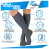 ABSOLUTE SUPPORT Made in USA Travel Compression Socks Men 20-30 mmHg - Flight & Circulation Support, Varicose Veins, Swelling & Recovery, Gray, Medium view 3