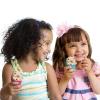 Reusable Ice Cream Cone Scoop 2PCS | PP Material Dishwasher Safe | Frozen Treat Cup for Youngsters Party/Summer Presents | Stable Base, Pink & Blue view 3