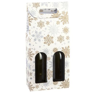 TheBoxDepot two Bottle Wine Gift Box Carrier, Portable Wine Bag for Christmas, Wedding, Anniversary, Party, Vintage Italian Wine Storage Box for Home Bar & Wine Collection
