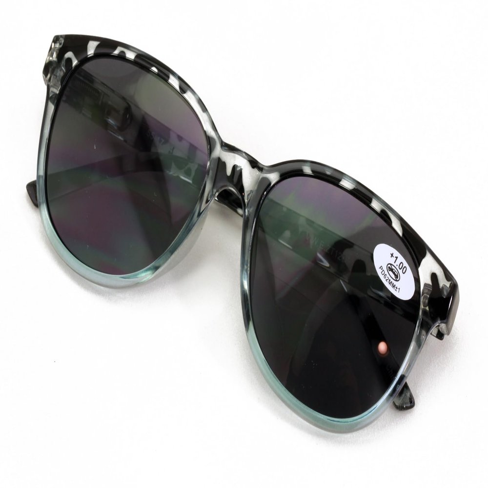 V.W.E. Womens Bifocal 2-Tone Tortoise Reading Sunglasses UV400 Tinted Lenses, Oval Cat-Eye Outdoor Fashion Readers (Blue, 2.75, x)