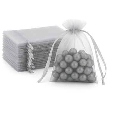 100 Pcs Organza Bags Sheer Drawstring Gift Bags for Jewelry, Wedding Favors, Party Supplies, Candy, Perfume, Cosmetics, Business Events (Green, 4x6 Inch)