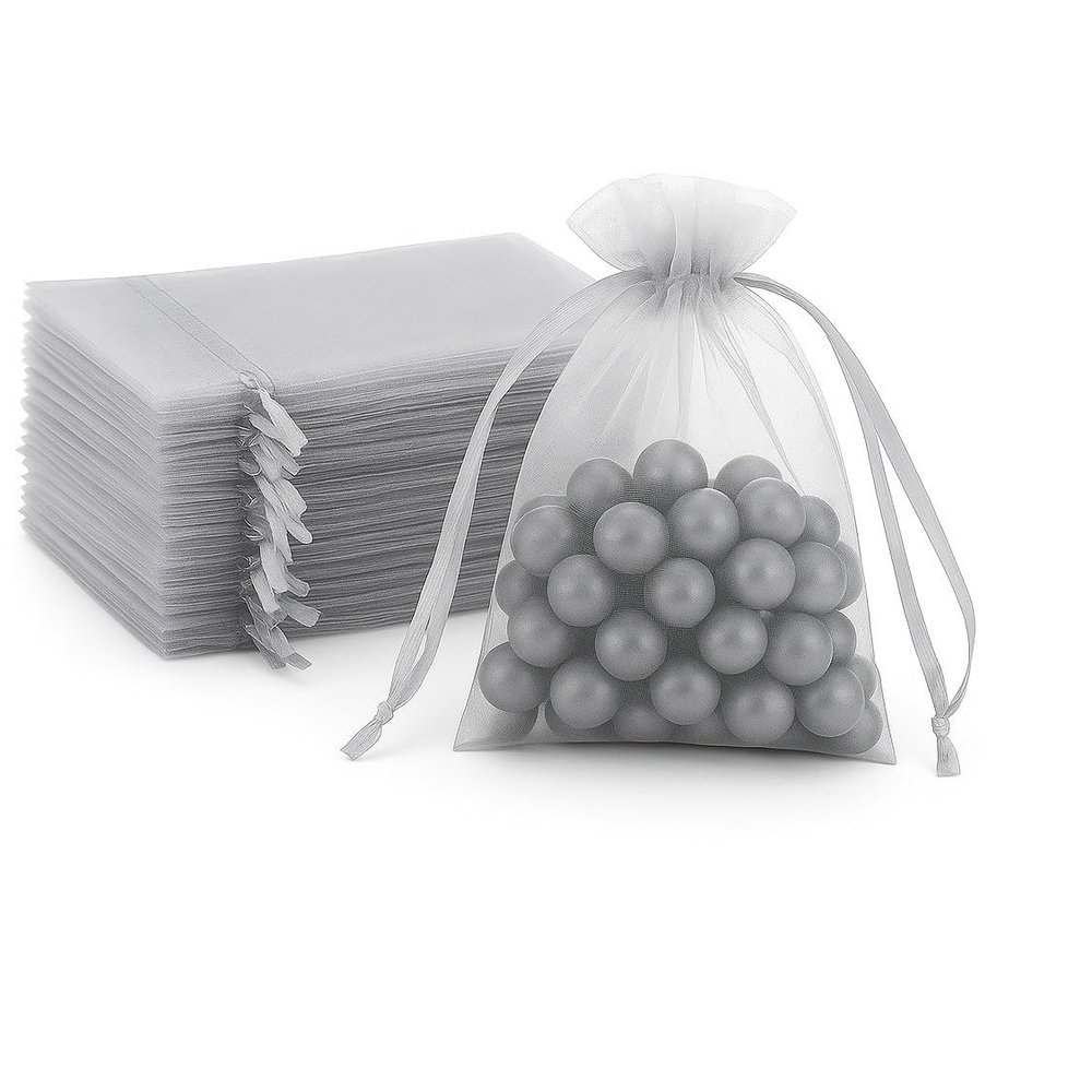 100 Pcs Organza Bags Sheer Drawstring Gift Bags for Jewelry, Wedding Favors, Party Supplies, Candy, Perfume, Cosmetics, Business Events (Green, 4x6 Inch)