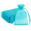 100 Pcs Organza Bags Sheer Drawstring Gift Bags for Jewelry, Wedding Favors, Party Supplies, Candy, Perfume, Cosmetics, Business Events (Turquoise, 2.5x4 Inch) view 1