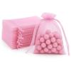 100 Pcs Organza Bags Sheer Drawstring Gift Bags for Jewelry, Wedding Favors, Party Supplies, Candy, Perfume, Cosmetics, Business Events (Pink, 4x6 Inch) view 1