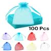 100 Pcs Organza Bags Sheer Drawstring Gift Bags for Jewelry, Wedding Favors, Party Supplies, Candy, Perfume, Cosmetics, Business Events (Pink, 2x3 Inch) view 2