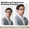 SKYOAK Excellent TR90 Unbreakable Progressive Multifocus Reading Glasses for Men, Thick Frame Anti Blue Light/UV Readers, 2 PACK Quality Chunky Computer Glass No-Line Multifocal Eyeglasses C1, +3.0x view 2
