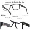 SKYOAK Excellent TR90 Unbreakable Progressive Multifocus Reading Glasses for Men, Thick Frame Anti Blue Light/UV Readers, 2 PACK Quality Chunky Computer Glass No-Line Multifocal Eyeglasses C1, +3.0x view 4