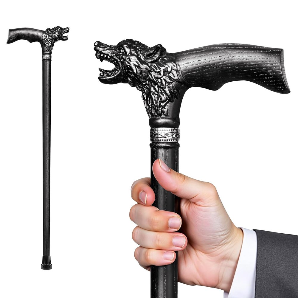 Uoagain Walking Cane Dedicated Sizes with Hand-Carved Wooden Walking Cane for Men and Women Support up to 300 lbs, All-Day Comfort Ergonomic Canes for Seniors Daily Walking and Outdoor Strolls
