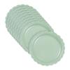 UUYYEO 25 Pcs 9 Inch Disposable Scalloped Paper Plates Flower Shaped Dessert Plates Cute Party Cake Plate Wedding Bridal Shower Dinner Plates Picnic Tableware Green view 1