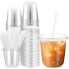 Ziliny 25 Sets Clear Plastic Cups with Lids and Straws, Disposable Iced Coffee Cups for Drinking, Cold Drinks, Juice, Smoothie, Pet Cup for Coffee Shops, Party, Christmas (10 oz) view 1