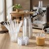 Ziliny 25 Sets Clear Plastic Cups with Lids and Straws, Disposable Iced Coffee Cups for Drinking, Cold Drinks, Juice, Smoothie, Pet Cup for Coffee Shops, Party, Christmas (10 oz) view 2