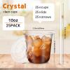 Ziliny 25 Sets Clear Plastic Cups with Lids and Straws, Disposable Iced Coffee Cups for Drinking, Cold Drinks, Juice, Smoothie, Pet Cup for Coffee Shops, Party, Christmas (10 oz) view 3
