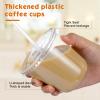 Ziliny 25 Sets Clear Plastic Cups with Lids and Straws, Disposable Iced Coffee Cups for Drinking, Cold Drinks, Juice, Smoothie, Pet Cup for Coffee Shops, Party, Christmas (10 oz) view 4