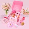 Happy Birthday Gifts for Women, Girls, Pink Birthday Gift Basket for Women, Birthday Gifts Basket for Her, Mom, Sister, Best Friend, Wife, Girlfriend, Coworker, Floral Daisy Glass Cup view 2