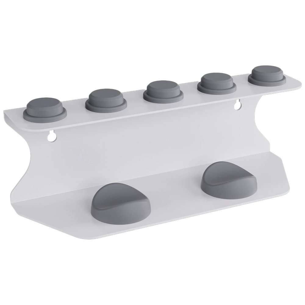 byepica Organizer for Hair Dryer and Curling Iron, Wall-Mount Or Countertop Holder in White Carbon Steel