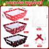 12 Sets Red Black Gingham Christmas Gift Basket Empty with Cellophane Bags 10x7, Red Black Checkered Christmas Basket to Fill with Bows Ribbons for Xmas Holiday Party Supplies view 3