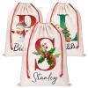 Valyria Personalized Santa Sack with Initial & Name for Kids Custom Drawstring Large Christmas Gift Bags for Xmas Holiday Presents Santa Bag view 1