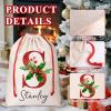 Valyria Personalized Santa Sack with Initial & Name for Kids Custom Drawstring Large Christmas Gift Bags for Xmas Holiday Presents Santa Bag view 3