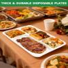 100% Compostable 5 Compartment Plates - 100 Pack Heavy Duty Lunch Trays, 12.5x8.6 Inch Disposable Bagasse Plates for School, Party, Buffet | Eco-Friendly Paper Trays with Dividers view 4