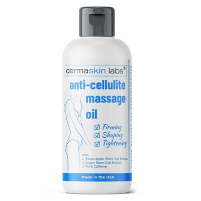 100% Natural Anti Cellulite Massage Oil for Massage Therapy with Uttwiler Sptlauber Swiss Apple Stem Cell, Argan Stem Cell, Caffeine, Cellulite Remover for Legs Thighs and Butt Firming (Grapefruit)