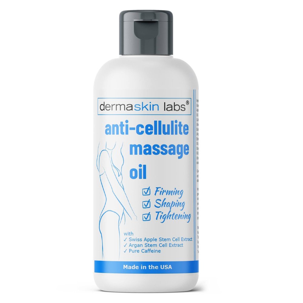 100% Natural Anti Cellulite Massage Oil for Massage Therapy with Uttwiler Sptlauber Swiss Apple Stem Cell, Argan Stem Cell, Caffeine, Cellulite Remover for Legs Thighs and Butt Firming (Grapefruit)