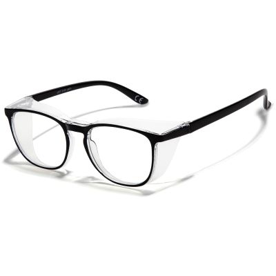 LianSan Safety Glasses with Readers,Reading Safety Glasses for Women Men,Full Reader Lenses Blue Light Blocking Goggles(Black,2.75x)