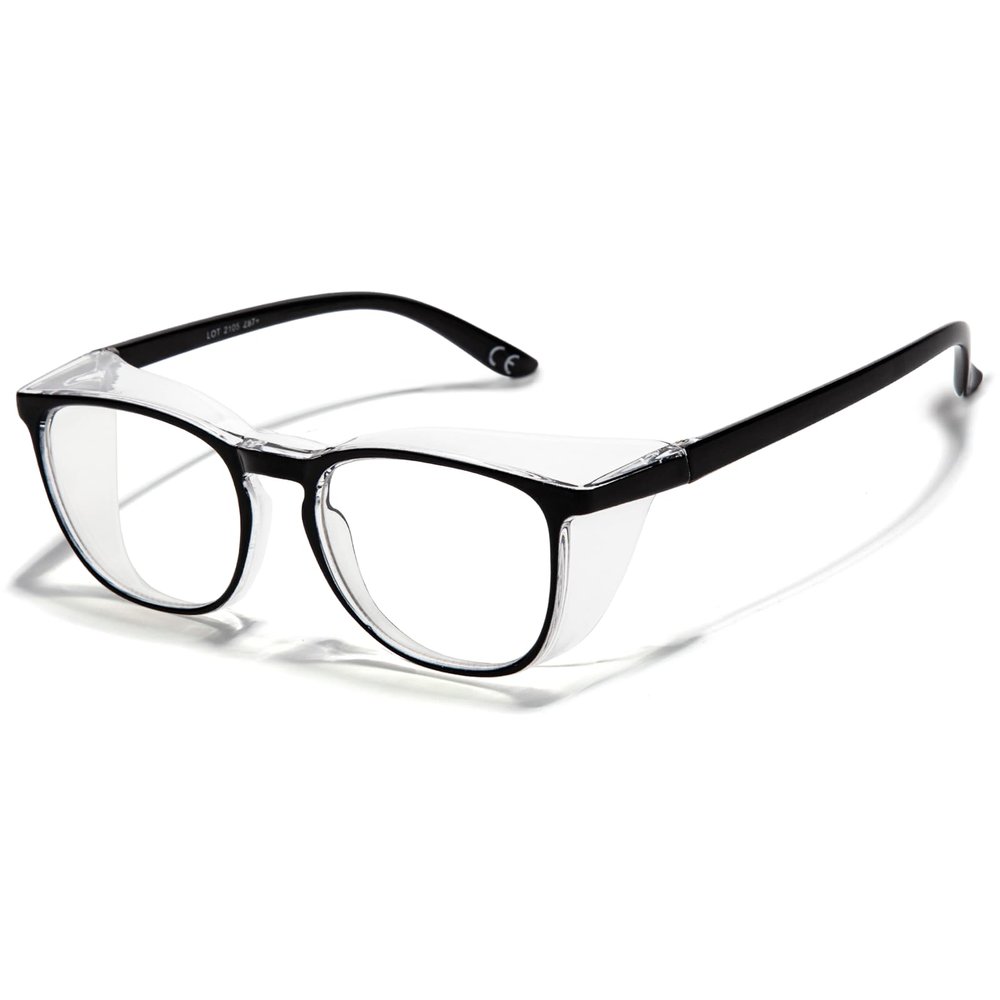 LianSan Safety Glasses with Readers,Reading Safety Glasses for Women Men,Full Reader Lenses Blue Light Blocking Goggles(Black,2.75x)