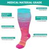 3 Pairs Plus Size Compression Socks: Wide calf Compression Stockings for Men Women - Extra Large 20-30 mmHg Compression Hose Support for Travel Nurses Running Pregnancy 3XL Multi view 4