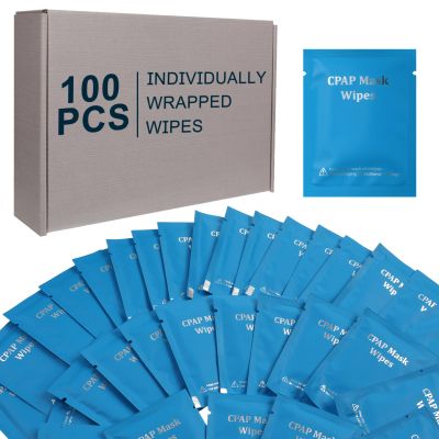 100 Pack CPAP Mask Wipes Travel CPAP Wet Wipes Unscented Individually Wrapped Cleaning Towelettes for Full Face Masks Tubes CPAP Accessories
