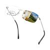 Myfeasy Rimless Bifocal Photochromic Reading Glasses Anti Blue Light Titanium Sunglasses Transition Reading Glasses for Women Men view 1