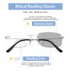 Myfeasy Rimless Bifocal Photochromic Reading Glasses Anti Blue Light Titanium Sunglasses Transition Reading Glasses for Women Men view 2