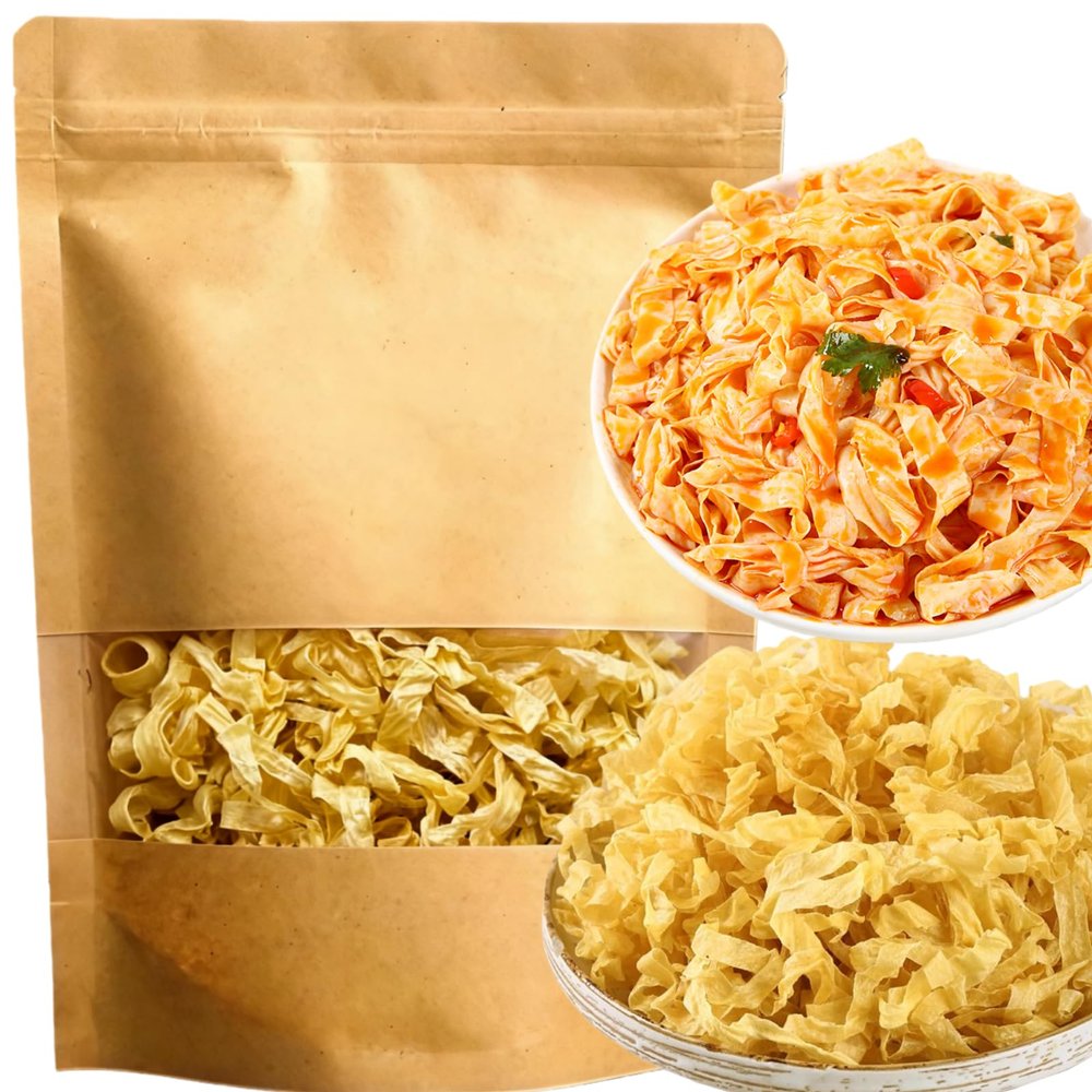 Dried Soy Strips, Curls,8.82oz Soy Beans Strips, Chinese Soybeans Strips Chunks for Hot Pot, Cold Vegetable, Vegetarian Food