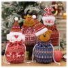 2025 New Christmas Knitted Doll Gift Bags, 3D Knitted Design Drawstring Gift Bags, Fabric Reusable Candy Bags, Christmas Knitted Bags for Party Decor (C-1PCS) view 2