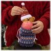 2025 New Christmas Knitted Doll Gift Bags, 3D Knitted Design Drawstring Gift Bags, Fabric Reusable Candy Bags, Christmas Knitted Bags for Party Decor (C-1PCS) view 4
