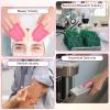 100 Pcs Disposable Silicone Finger Cots and Protectors, 50 Pink & 50 Black, Non-Allergenic Finger Gloves for Manicure, Beauty, Massage and Industrial Use view 3